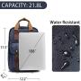Canvas Laptop Backpack,VASCHY Vintage Waxed Canvas Anti-theft Backpack for Men Fits 15.6inch Laptop Navy