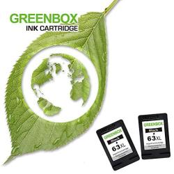 GREENBOX Remanufactured 63 Black Ink Cartridge Replacement for HP 63XL 63 XL Used in HP OfficeJet 3830 5255 5258 Envy 4520 4512 4513 4516 DeskJet 1112 1110 3630 3632 3634 2132 Printer (2 Black)