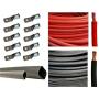 1/0 Gauge 1/0 AWG 10 Feet Red + 10 Feet Black Welding Battery Pure Copper Flexible Cable + 10pcs of 3/8'' Tinned Copper Cable Lug Terminal Connectors + 3 Feet Black Heat Shrink Tubing