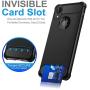 iPhone XR Case with Card Holder and[Screen Protector Tempered Glass x2Pcs] SUPBEC Protective Ultra-Thin-Slim Cover with Silicone TPU Shockproof Rubber Wallet Case for iPhoneXR 6.1''-Black
