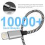iPhone Charger, YEFOOT MFi Certified Cable 5 Pack(3/3/6/6/10FT) Nylon Woven with Metal Connector Compatible iPhone 12Pro Max/12Pro/12/11/Pro/Xs Max/X/8/7/Plus/6S/6/SE/5S iPad-Black&White
