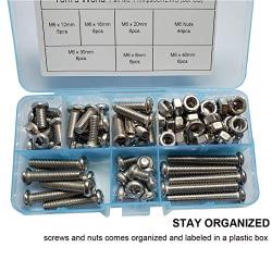 M6-1.0 x 8mm,12mm,16mm,20mm,30mm,40mm Pan Head Phillips Machine Screws,18-8 Stainless Steel Bolts Nuts Washers Screws Assortment Set of 84 Pcs (M6 Pan Head Phillips Screws)
