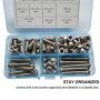 M6-1.0 x 8mm,12mm,16mm,20mm,30mm,40mm Pan Head Phillips Machine Screws,18-8 Stainless Steel Bolts Nuts Washers Screws Assortment Set of 84 Pcs (M6 Pan Head Phillips Screws)