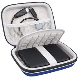 Lacdo Hard Drive Carrying Case for Western Digital WD My Passport Ultra WD Elements SE WD P10 Game Drive Portable External Hard Drive 1TB 2TB 3TB 4TB 5TB USB 3.0 2.5 inch HDD Travel Storage Bag, Blue
