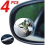 Car blind spot mirror 4pcs, convex mirror, round frameless HD wide-angle glass rearview mirror, 360 ° swing adjustment, suitable for all cars, SUV and trucks