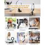 ELEGIANT 6.3'' Selfie Ring Light with Clamp Mount for Desk, Bed, Office, Video Conferencing, Makeup, YouTube, Live Steam & Broadcast, 3 Dimmable Color & 10 Brightness Level, 360 Degrees Rotatable, Warm