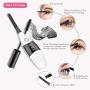 Heated Eyelash Curler, 2021 Upgraded 8s Quick Heat Mini Electric Eyelash Curler USB Rechargeable Lashes Comb with 4 Temperature Gears & LED Display for Women Girl - 24H Long-Lasting Curling!