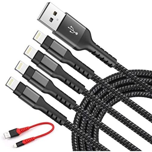 iPhone Charger Cable, MFi Certified 5Pack[0.5-3-3-6-6ft] Nylon Braided iPhone Cable, Fast Charging & Syncing Lightning Cable Compatible iPhone 11Pro Max/11Pro/11/XS/Max/XR/X/8/8P/7/7P