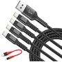 iPhone Charger Cable, MFi Certified 5Pack[0.5-3-3-6-6ft] Nylon Braided iPhone Cable, Fast Charging & Syncing Lightning Cable Compatible iPhone 11Pro Max/11Pro/11/XS/Max/XR/X/8/8P/7/7P