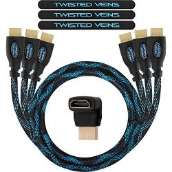 Twisted Veins HDMI Cable 3 ft, 3-Pack, Premium HDMI Cord Type High Speed with Ethernet, Supports HDMI 2.0b 4K 60hz HDR on Most Devices and May Only Support 4K 30hz on Some Device
