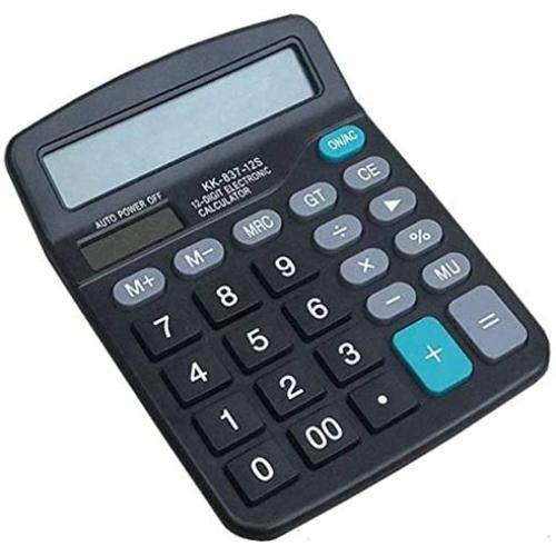 12 Digit Electronics Desktop Calculator, Solar Battery Dual Power Basic Office Calculator, Handheld Calculator with Large LCD Display Big Sensitive Button
