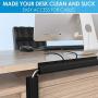 Updated 94'' J Channel Cable Raceway - Desk Cord Organizer - Computer Cable Management Under Desk with 196'' Mounting Tape - 6 Count Desk Cable Tray for Office, Home (6X 15.7 Each, Medium, Black) Updated 94'' J Channel Cable Raceway - Desk Cord Organizer - Computer Cable Management Under Desk with 196'' Mounting Tape - 6 Count Desk Cable Tray for Office, Home (6X 15.7 Each, Medium, Black)