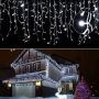 Ysdeal 400 LED Icicle String Lights, 32ft 8 Modes Window Curtain String Light Wedding Party Home Garden Bedroom Outdoor Indoor Wall Decorations (Cool White)