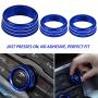 ToolEpic for Dodge Challenger Charger Accessories 2015-2021 and for Ram 1500 2013-2018 - Decor Trim Rings Set of 3 - Best Aluminum Alloy B5 Blue - Air Conditioning Volume Radio Button Knob Cover.
