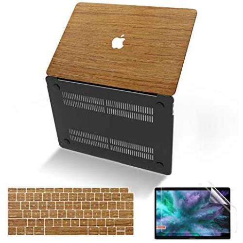 Anban MacBook Air 13 Inch Case 2020 2019 2018 Release A2337 M1 A2179 A1932, Wood Hard Corner Protective Shell Cover with Keyboard & Screen Protector with Retina & Touch ID, MacBook Air 2020 M1 Case