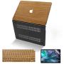 Anban MacBook Air 13 Inch Case 2020 2019 2018 Release A2337 M1 A2179 A1932, Wood Hard Corner Protective Shell Cover with Keyboard & Screen Protector with Retina & Touch ID, MacBook Air 2020 M1 Case