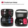 ProCase Electronics Travel Organizer Storage Bag, Double Layer Universal Traveling Gear Accessories Carrying Cover Pouch for iPad Mini Cables Phone Chargers Adapter Flash Hard Drive and More –Black