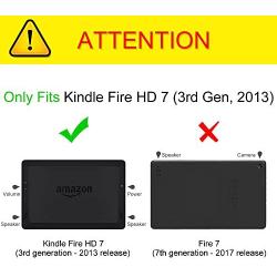 Fintie Folio Case for Kindle Fire HD 7'' (2013 Old Model) - Slim Fit Folio Case with Auto Sleep/Wake Feature (Will only fit Amazon Kindle Fire HD 7, Previous Generation - 3rd), Starry Night