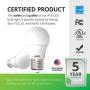 Sunco Lighting 4 Pack A15 LED Bulb, 8W=60W, 5000K Daylight, Dimmable, 800 LM, E26 Base, Refrigerator & Fan Light - UL, Energy Star