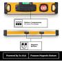 MOTORHEAD 12-Inch 0° & 90° Degree LED Torpedo Level, Water, Dust & Shock Resistant, Magnetic Bottom, Includes Bag, High-Visibility, Solid Milled Aluminum, USA-Based Support