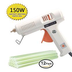 UOHGDPY Hot Glue Gun， Professional Adjustable Temperature hot Glue Gun 150 w 12 Glue Stick - Interchangeable nozzles Suitable for Home Repair Computer Electronic Maintenance and Crafts DIY Project
