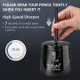 Battery Powered Electric Pencil Sharpener, Fast Sharpen, Suitable for No.2/Colored Pencils(6-8mm), School/Classroom/Office/Home（2 AA batteries，2 replacement blades and 1 brush included） (Black)