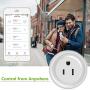 Smart WiFi Plug Outlet Compatible with Alexa and Google Home & IFTTT, Remote Control Your Home Appliances from Anywhere, Voice Control and Timer Function Wireless Socket, No Hub Required 2 Pack