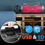 Wireless Portable Bluetooth Boombox Speaker - 500W 2.0CH Rechargeable Boom Box Speaker Portable Barrel Loud Stereo System with AUX Input/USB/SD/Fm Radio, 3'' Subwoofer, Voice Control - Pyle PBMWP185