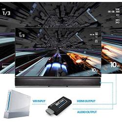 Wii to HDMI Converter 1080P for Full HD Device, Wii HDMI Adapter with 3.5mm Audio Jack&HDMI Output Compatible with Nintendo Wii, Wii U, HDTV, Monitor-Supports Wii Display Modes 720P