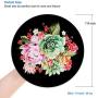 BOSOBO Mouse Pad, Succulent Floral Round Mousepad, Durable Stitched Edges, Non-slip Rubber Base, Enhanced Thickness, Waterproof, Customized Gaming Mouse Mat for Laptop, Computer & PC, Colorful Flowers