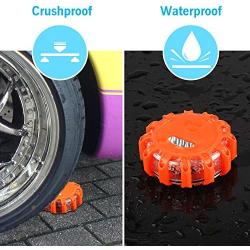 8 Pack LED Road Flares Emergency Beacon Safety Flare Flashing Warning Light for Car Truck Boat with Hook and Magnetic Base, 9 Flash Modes (Batteries Not Included) (8)