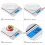 Sidiyang digital kitchen scale mini pocket stainless steel precision jewelry electronic scale weight gold grams tare weight function, counting function (3000gx0.1g)
