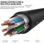 TNP Cat6 Ethernet Patch Cable (20 Inch) - Professional Gold Plated Snagless RJ45 Connector Computer Networking LAN Wire Cord Plug Premium Shielded Twisted Pair (Black)