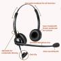 Beebang Office Telephone Headset RJ9 Jack with Pro Noise Canceling Microphone and Mute Switch Controls for Plantronics Jabra Polycom Nortel Shoretel Aastra Avaya Alcatel Landline Phones