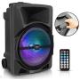 Pyle Wireless Portable PA Speaker System - 800W High Powered Bluetooth Compatible Indoor & Outdoor DJ Sound Stereo Loudspeaker w/USB SD MP3 AUX 3.5mm Input, Flashing Party Light & FM Radio-PPHP1244B