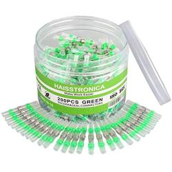 Haisstronica 200PCS 18-16 Green Solder Seal Wire Connectors,Waterproof Wire Connectors, Heat Shrink Butt Connectors for Watercraft,Electrical,Electronics,Marine,Stereo