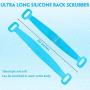 Lsnisni Silicone Bath Body Brush, Body Back Scrubber with Handles for Shower, Extra Long Lengthen 30 inches, Dual-Side Comfortable Massage for Shower