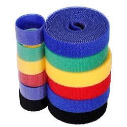 Cable Straps, SidiOutil 6 Roll Reusable Multicolored Cable Ties Hook & Loop Nylon Fastening Tape Wire Organizer for Power Wire Management Self Gripping Cord Rope Holder 2M14.5MM(Total 12M)