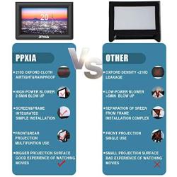 PPXIA 20 Ft Inflatable Movie Projector Screen,Includes Fan,Tie-Downs,Repair Kit,Storage Bags,Supports Front and Rear Projection