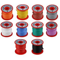 BNTECHGO 14 Gauge Silicone Wire Kit 10 Color Each 25 ft Flexible 14 AWG Stranded Tinned Copper Wire