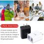Quick Charging 3.0 Wall Charger, Pofesun 2-Pack 30W Fast 3.0 Charger Dual Ports Adaptive Fast Charging Power Adapter Compatible with Wireless Charger iPhone,iPad,Samsung Galaxy,Tablet-Black,White