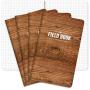 Field Notebook/Journal - 5''x8'' - Wood Pattern - Graph Memo Book - Pack of 4