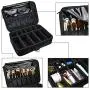 Goldwheat Travel Cosmetic Bags Make up Box Beauty Brush Train Case with Shoulder Strap & Handle (Large:16.5x5.5x12.2 inch)