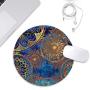 BYBART Mouse Pad, Gold Mandala Flower Round Non-Slip Rubber Mousepad Office Accessories Desk Decor Mouse Pads for Computers Laptop