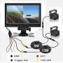 Car Backup Camera System Rearview Mirror with DVR Function 1080P HD 7 Inch Monitor Waterproof Night Vision Rear Veiw Camera for Truck Trailer Heavy Box RV Camper Bus 12V-36V