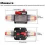 40A Audio Inline Circuit Breaker Reset Fuse Holder 12V-24V DC with Manual Reset and Installation Screws for Car Audio, Stereo Switch and Solar Inverter System