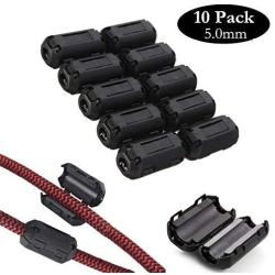 Clip-on Noise Filter,VSKEY[10pcs 5mm] Anti-interference High-Frequency Ferrite Core Choke Cable Clip for Home Audio System,Tvs,Speakers,Radio,Audio Equipment Noise Suppressor (5.0mm Inner Diameter)