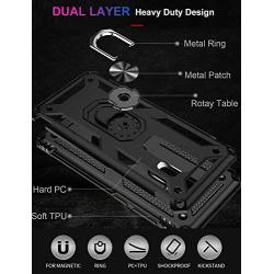 Galaxy S9 Case,Military Grade 16ft. Drop Tested Dual Layered Heavy Duty Cover with Magnetic Ring Kickstand Compatible with Car Mount Holder,Protective Phone Case for Samsung Galaxy S9 Black