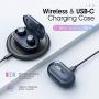 Wireless Earbuds, Mpow M12 Bluetooth Earbuds, Wireless Charging & USB-C Charging Case Bluetooth Headphones Wireless Earphones w/Mic, Bass Sound/IPX8 Waterproof/Touch Control/25 Hrs/Dual Modes, Blue