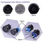 Ulincos Latching Pushbutton Switch U19C1 1NO1NC SPDT ON/Off Black Metal Shell with Red LED Suitable for 19mm 3/4'' Mounting Hole (Red)